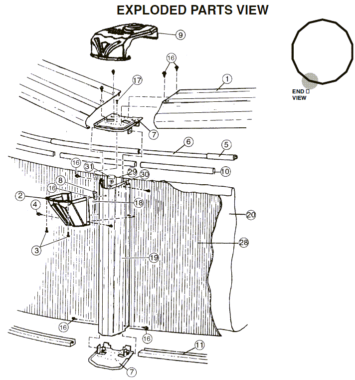 16' x 28' Oval 52" Embassy Century Parts Reorder